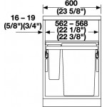 363-H3619-621 Euro Cargo Waste Bin with Soft Closing